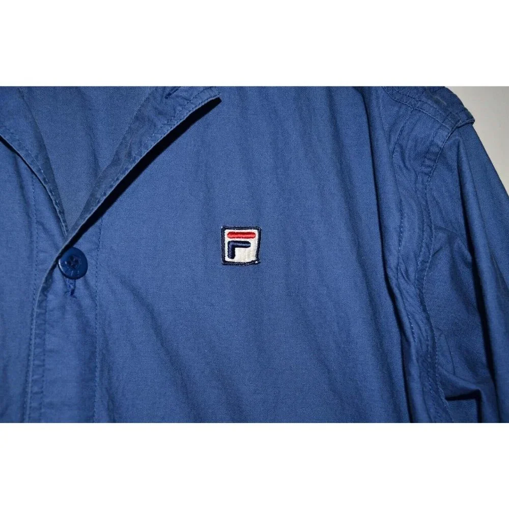 Vtg Fila Men's‎ Convertible Jacket Vest Blue Italy Sz 42 Flaw Zip off sleeves
